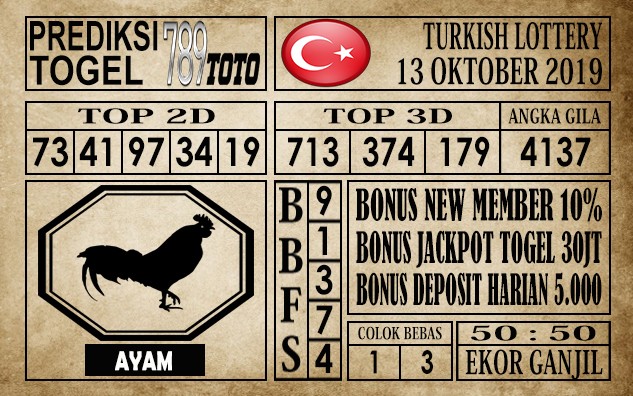 Prediksi Turkish Lottery 13 Oktober 2019