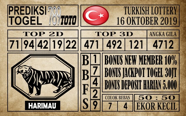 Prediksi Turkish Lottery 16 Oktober 2019