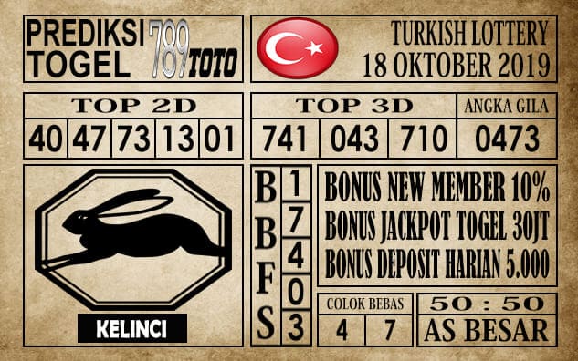 Prediksi Turkish Lottery 18 Oktober 2019