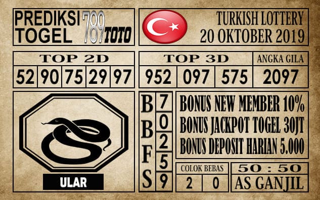 Prediksi Turkish Lottery 20 Oktober 2019