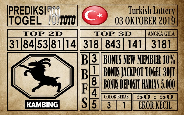 Prediksi Turkish Lottery 03 Oktober 2019