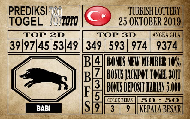 Prediksi Turkish Lottery 25 Oktober 2019