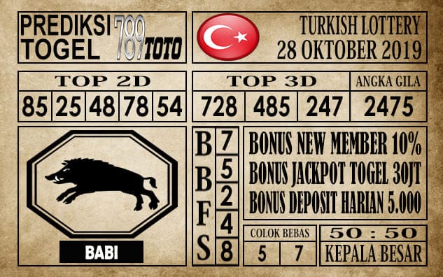 Prediksi Turkish Lottery 28 Oktober 2019