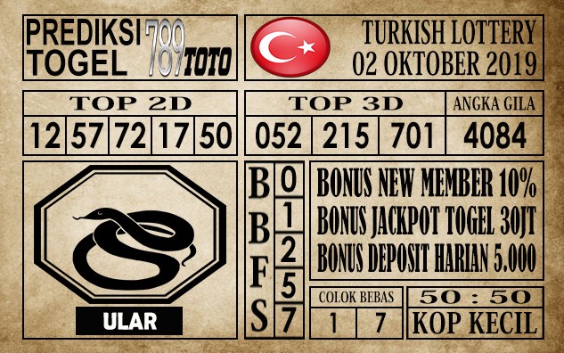 Prediksi Turkish Lottery 02 Oktober 2019