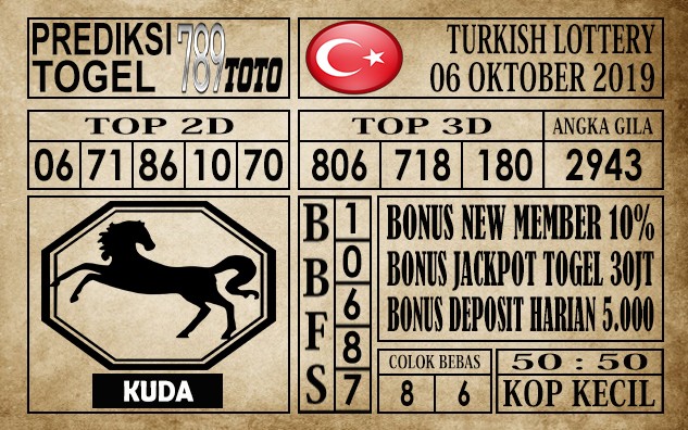 Prediksi Turkish Lottery 06 Oktober 2019