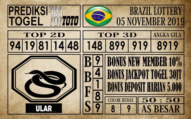 Prediksi Brazil Lottery 05 November 2019