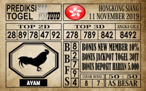 Prediksi Hongkong Siang 11 November 2019