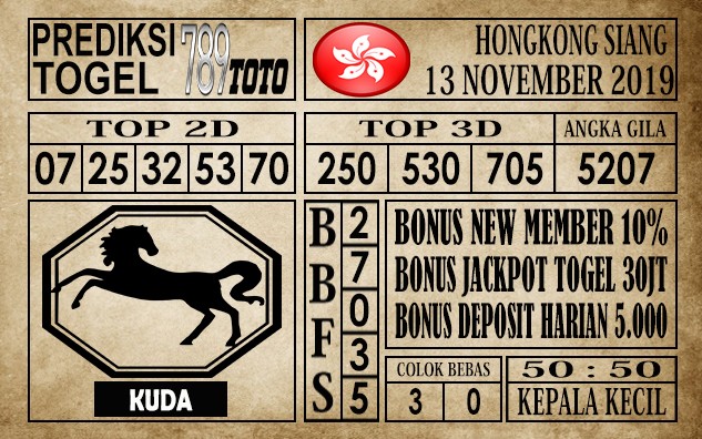 Prediksi Hongkong Siang 13 November 2019