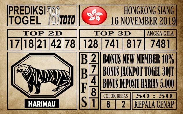 Prediksi Hongkong Siang 16 November 2019