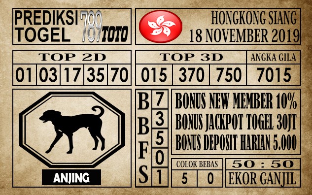 Prediksi Hongkong Siang 18 November 2019