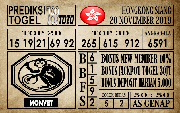 Prediksi Hongkong Siang 20 November 2019