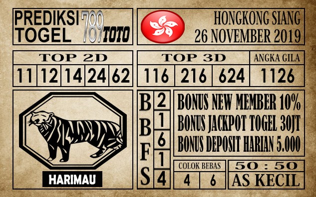 Prediksi Hongkong Siang 26 November 2019