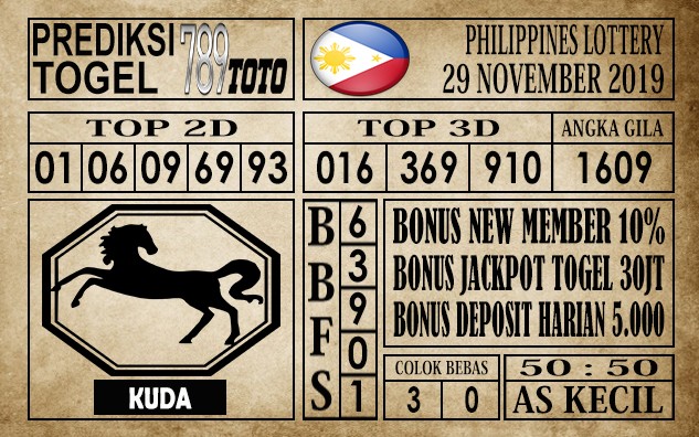 Prediksi Filipina PCSO 29 Nov 2019