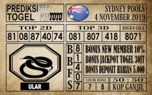 Prediksi Sydney Pools 04 November 2019