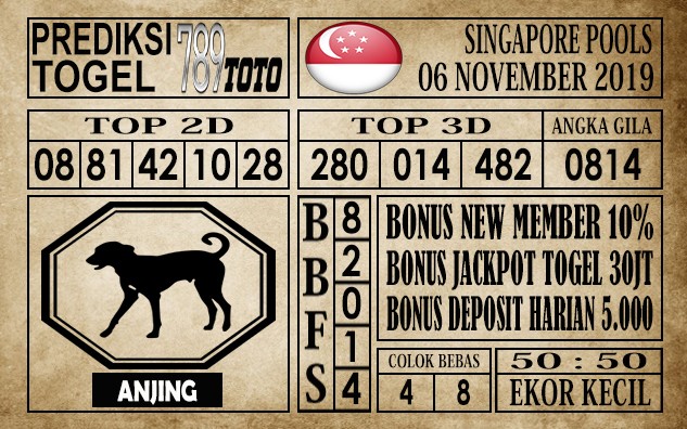 Prediksi Singapore Pools 06 November 2019