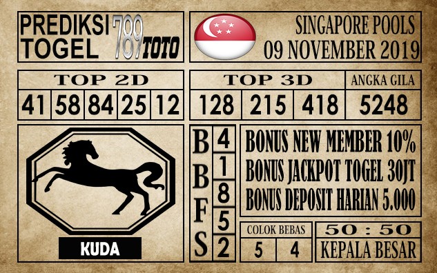 Prediksi Singapore Pools 09 November 2019