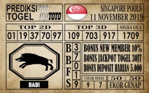 Prediksi Singapore Pools 11 November 2019