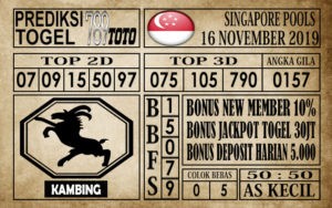 Prediksi Singapore Pools 16 November 2019