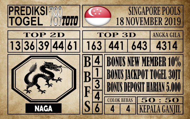 Prediksi Singapore Pools 18 November 2019