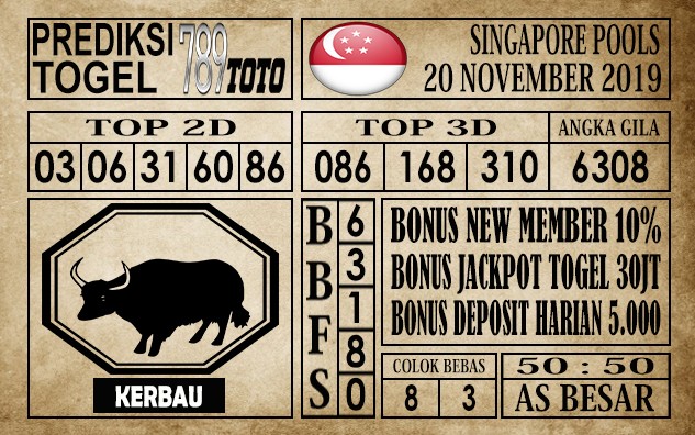 Prediksi Singapore Pools 20 November 2019