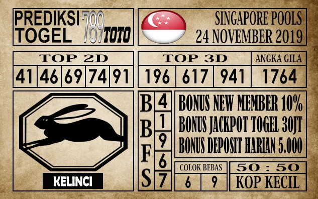 Prediksi Singapore Pools 24 November 2019
