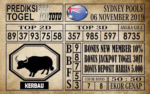 Prediksi Sydney Pools 06 November 2019