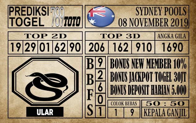 Prediksi Sydney Pools 08 November 2019