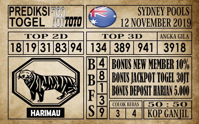 Prediksi Sydney Pools 12 November 2019
