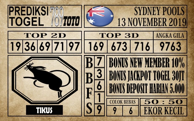 Prediksi Sydney Pools 13 November 2019