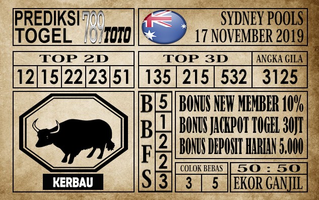 Prediksi Sydney Pools 17 November 2019