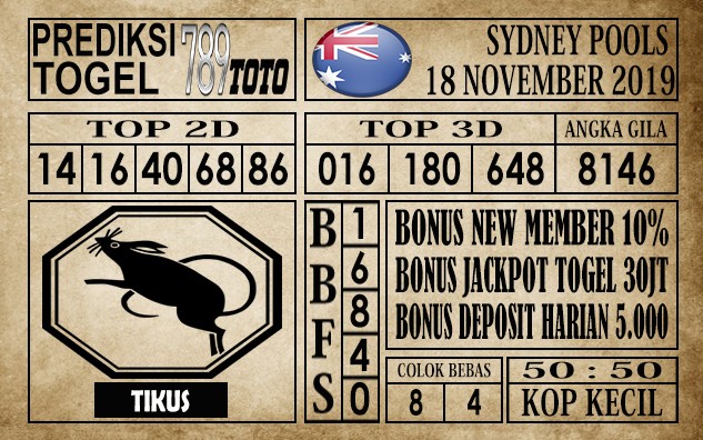 Prediksi Sydney Pools 18 November 2019