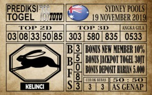 Prediksi Sydney Pools 19 November 2019