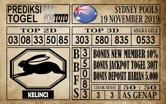 Prediksi Sydney Pools 19 November 2019