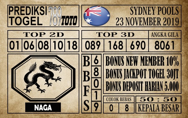 Prediksi Sydney Pools 23 November 2019