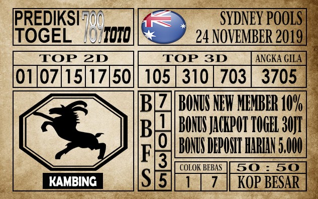 Prediksi Sydney Pools 24 November 2019