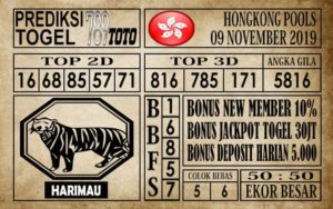 Prediksi Hongkong Pools 09 November 2019