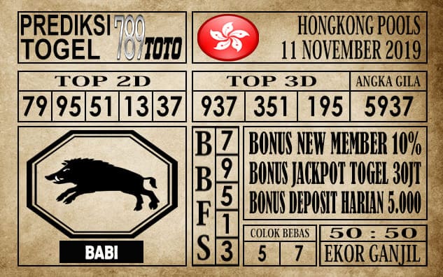 Prediksi Hongkong Pools 11 November 2019