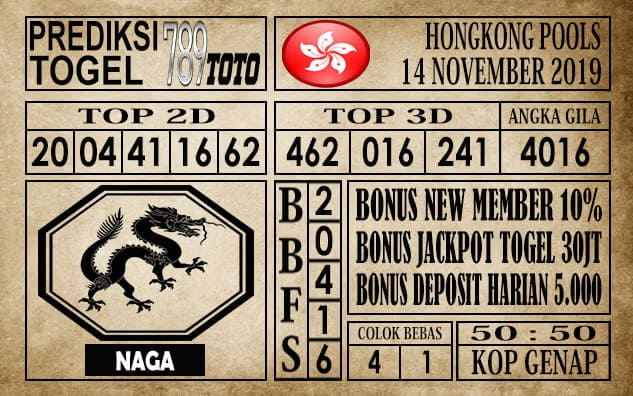 Prediksi Hongkong Pools 14 November 2019