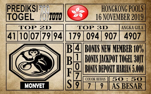 Prediksi Hongkong Pools 16 November 2019