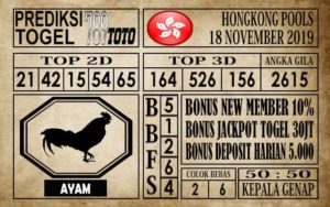 Prediksi Hongkong Pools 18 November 2019