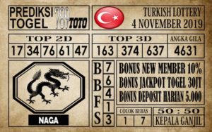Prediksi Turkish Lottery 04 November 2019