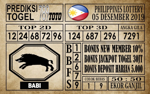 Prediksi Filipina PCSO Hari Ini 05 Des 2019