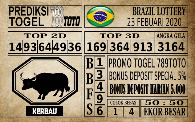 Prediksi Brazil Lottery Hari Ini 23 Feb 2020