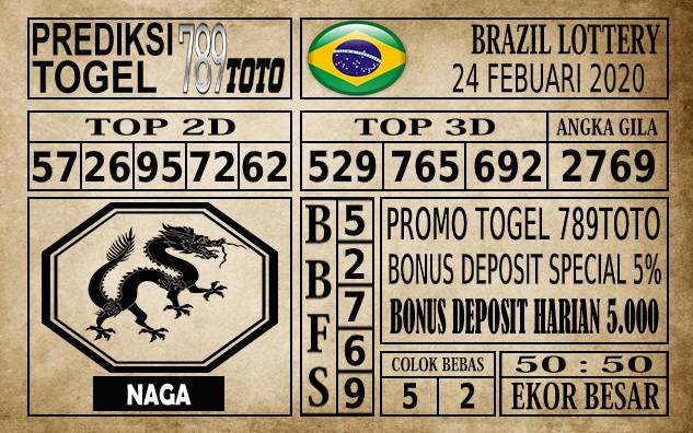 Prediksi Brazil Lottery Hari Ini 24 Feb 2020