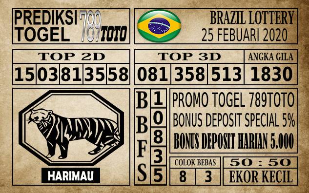 Prediksi Brazil Lottery Hari Ini 25 Feb 2020