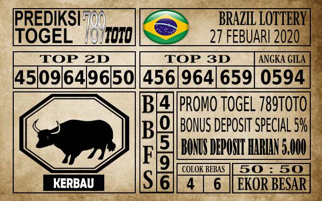 Prediksi Brazil Lottery Hari Ini 27 Feb 2020
