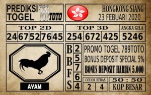 Prediksi Hongkong Siang Hari Ini 23 Feb 2020