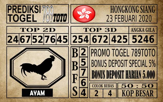 Prediksi Hongkong Siang Hari Ini 23 Feb 2020
