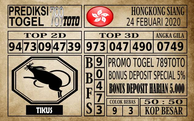Prediksi Hongkong Siang Hari Ini 24 Feb 2020