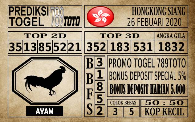 Prediksi Hongkong Siang Hari Ini 26 Feb 2020